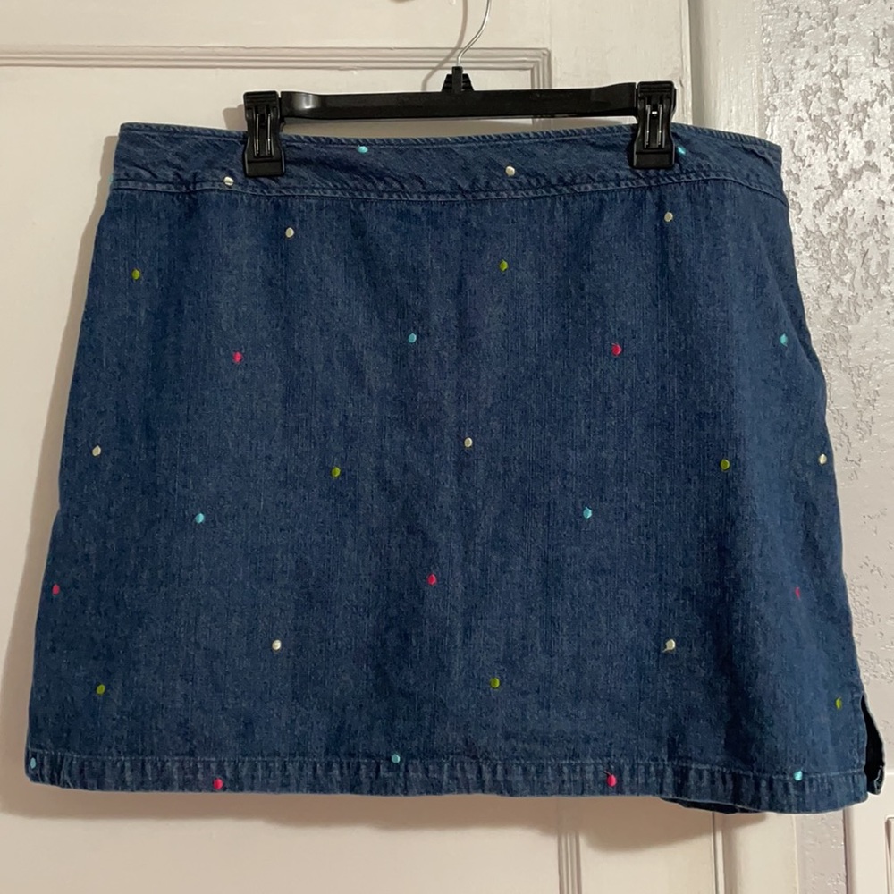 90’s Polka Dot Jean Skirt